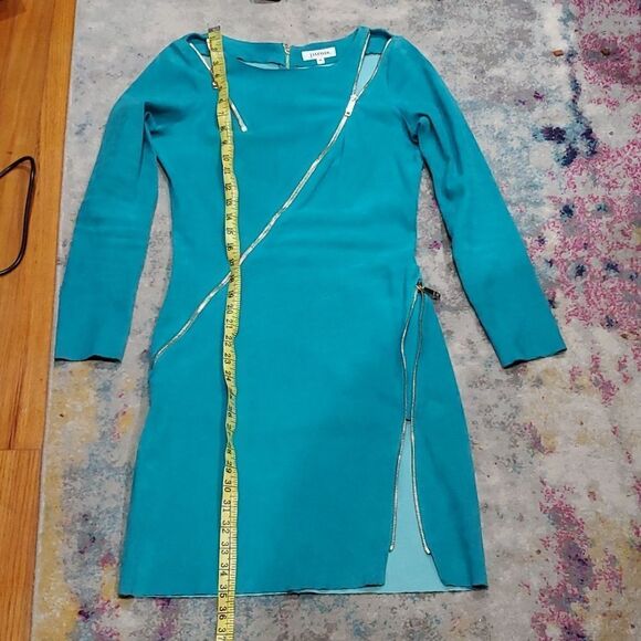 Jean Claude Jitrois Genuine Suede Dress in Teal Size XS - Picture 16 of 17